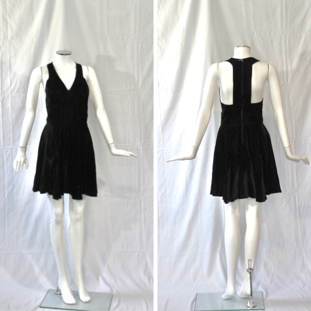 🌟VINTAGE🌟 1990s Shane Velvet V-neck Mini Dress - Size M Medium